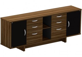 Armário-Credenza-UP-Duplo-2 gavetas-1 gavetão-Nogal